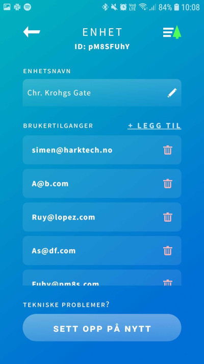 Hovedside for enhetsvalg