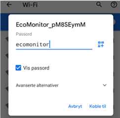 Dialogboks for nettverkspassord.