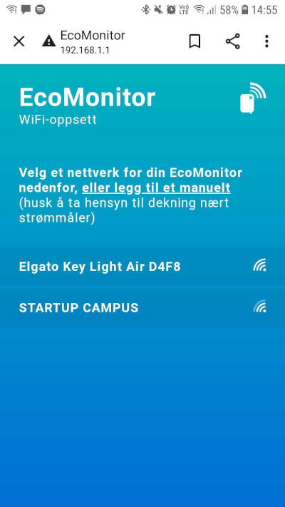 Her må du velge riktig nettverk.