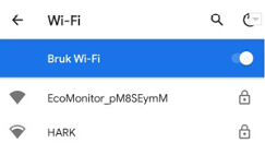 Finn oversikten over tilgjengelige trådløse nettverk.