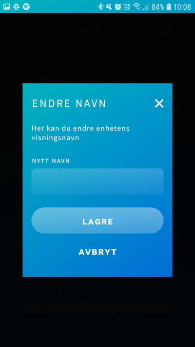 Dialogboks med enhetsnavn