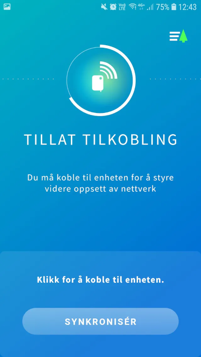 Oppsett steg 4 Synkronisering mot enheten